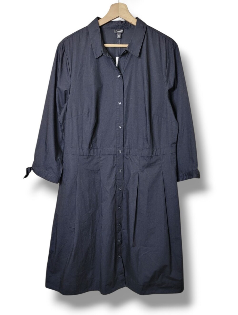 NWT Talbots Black Poplin Shirt Dress - Picture 2 of 10
